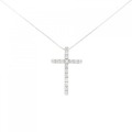 K18WG クロス ダイヤモンド ネックレス 0.18CT