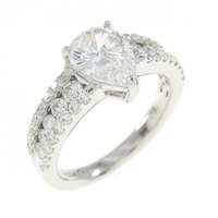 【リメイク】PT ダイヤモンド リング 1.014CT E VVS2 ペアシェイプ