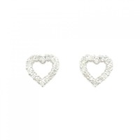 K18WG ハート ダイヤモンド ピアス 0.34CT