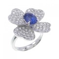 K18WG フラワー サファイヤ リング 1.246CT