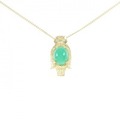 K18YG フクロウ エメラルド ネックレス 1.46CT