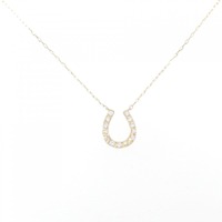 【リメイク】K18YG ホースシュー ダイヤモンド ネックレス 0.10CT