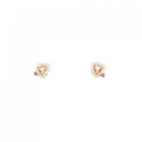 K18PG ローズ ルビー ピアス