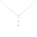 K18WG スリーストーン ダイヤモンド ネックレス 0.25CT