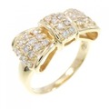 K18YG リボン ダイヤモンド リング 0.50CT