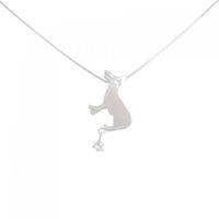 K10WG ドッグ ダイヤモンド ネックレス 0.03CT