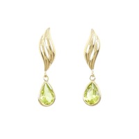 K18YG ペリドット ピアス