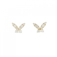 【リメイク】K18YG バタフライ ダイヤモンド ピアス 0.30CT
