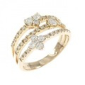 K18PG ハート×フラワー ダイヤモンド リング 0.50CT