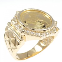 K18YG コイン ダイヤモンド リング 0.15CT
