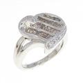K18WG ハート ダイヤモンド リング 0.65CT