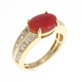 K18YG サンゴ リング 1.00CT