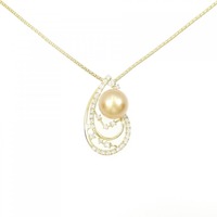 K18YG 白蝶パール ネックレス 10.3mm