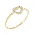 【リメイク】K18YG ハート ダイヤモンド リング 0.10CT