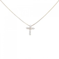 K18YG クロス ダイヤモンド ネックレス 0.30CT