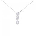 K18WG スリーストーン フラワー ダイヤモンド ネックレス 1.20CT