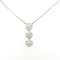 K18WG スリーストーン ダイヤモンド ネックレス 0.50CT