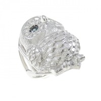 K18WG フクロウ アレキサンドライト リング 0.343CT