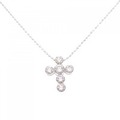 K18WG クロス ダイヤモンド ネックレス 0.60CT