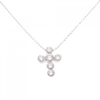K18WG クロス ダイヤモンド ネックレス 0.60CT