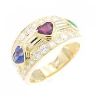 ヴァンクリーフ&アーペル ハート カラーストーン リング