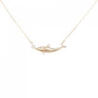 K18PG ドルフィン ダイヤモンド ネックレス 0.02CT