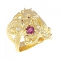K18YG ドラゴン ルビー リング 0.37CT