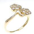 K18YG フラワー ダイヤモンド リング 0.30CT
