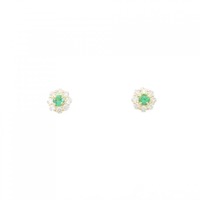 【新品】K18YG エメラルド ピアス 0.16CT