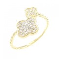 K18YG フラワー ダイヤモンド リング 0.20CT
