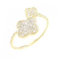 K18YG フラワー ダイヤモンド リング 0.20CT
