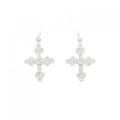 K18WG クロス ダイヤモンド ピアス 0.38CT