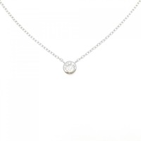 K18WG ソリティア ダイヤモンド ネックレス 0.22CT