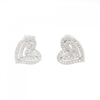 K18WG ハート ダイヤモンド ピアス 1.78CT