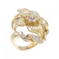 K18YG フラワー ダイヤモンド リング 0.27CT