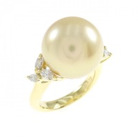 K18YG 白蝶パール リング 13.2mm
