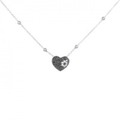 K18WG/750WG ハート ダイヤモンド ネックレス 0.35CT