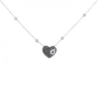 K18WG/750WG ハート ダイヤモンド ネックレス 0.35CT