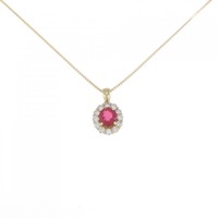 【リメイク】K18YG 非加熱 スピネル ネックレス 0.88CT ビルマ産