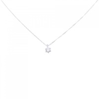 K18WG ソリティア ダイヤモンド ネックレス 0.17CT