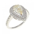 【新品】PT/K18YG ダイヤモンド リング 1.006CT LY VVS2 ペアシェイプ