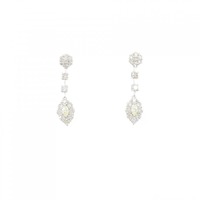 【新品】PT フラワー ダイヤモンド ピアス 0.70CT