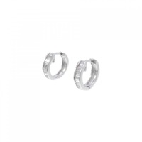 K18WG フープ ダイヤモンド ピアス 0.20CT