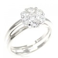 K18WG フラワー ダイヤモンド リング 0.60CT