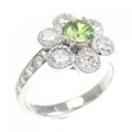 PT フラワー デマントイドガーネット リング 0.35CT