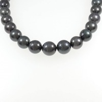 シルバークラスプ 黒蝶パール ネックレス 15-17mm