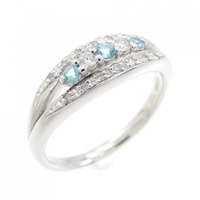 K18WG トルマリン リング 0.07CT