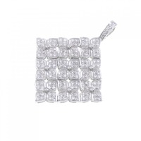K18WG フラワー ダイヤモンド ペンダント 1.20CT