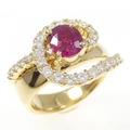 K18YG ルビー リング 1.02CT