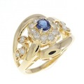 K18YG サファイヤ リング 0.36CT